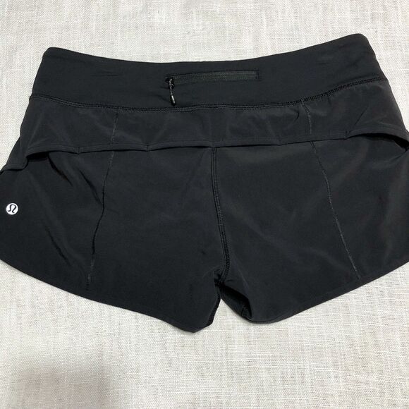 Lululemon Speed Up Shorts Womens Size 8 Black Lined Running Athleisure Gym - Picture 4 of 12